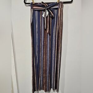 NWT ANGIE Boho Striped Wide Leg Tie Waist Pants Womens Size Small